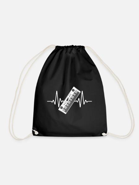 Heartbeat syntesizer Keyboard Klavier - Turnbeutel - Schwarz