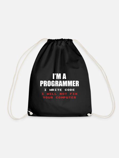 Programmierer Geek Computer Programmierung Coder L - Turnbeutel - Schwarz
