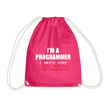 Programmierer Geek Computer Programmierung Coder L - Turnbeutel - Fuchsia - Vorne