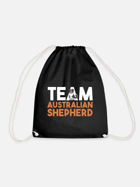 Dog Australian Shepherd - Drawstring Bag - black