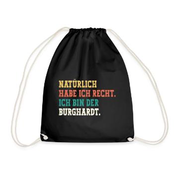 Burghardt Lustiger Spruch Vorname Name Burghardt - Turnbeutel - Schwarz - Vorne