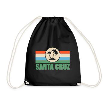 California Surfing Santa Cruz - Drawstring Bag - black - Front