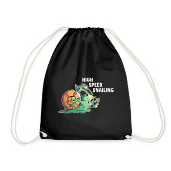 Snail lovers Snail owners sluggish running - Drawstring Bag - black - Front