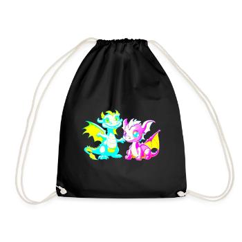 Drache Drachen Kinder - Turnbeutel - Schwarz - Vorne