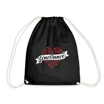 Danse en ligne - Danse avec le cœur - Musique Cadeau - Sac de sport léger - noir - Devant