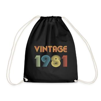 Vintage 1981 - Turnbeutel - Schwarz - Vorne