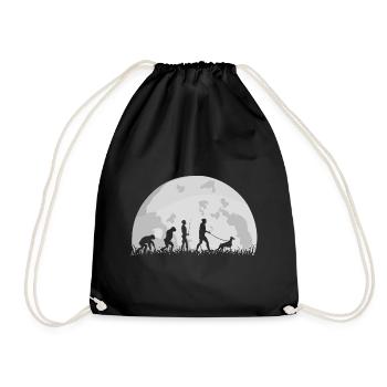 Dobermann Dog Owner Evolution Moon Silhouette - Drawstring Bag - black - Front