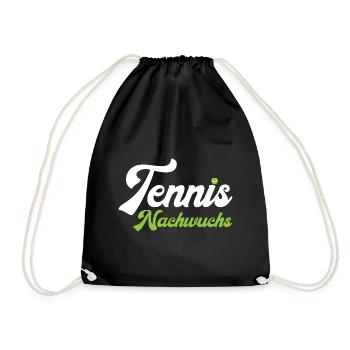 Tennis Motiv für Kinder -Tennis Nachwuchs - Turnbeutel - Schwarz - Vorne