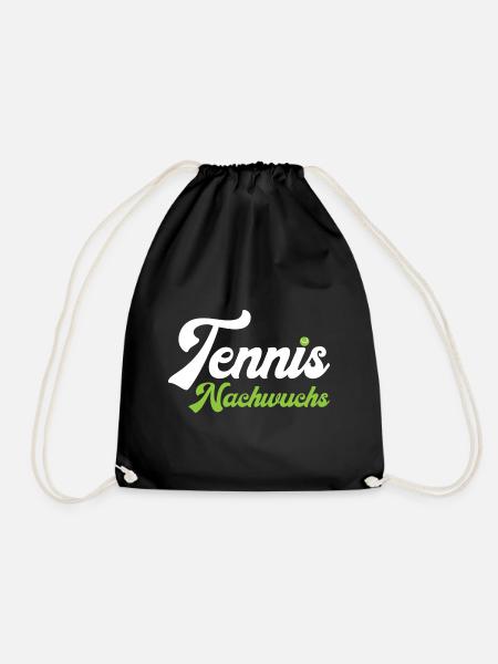 Tennis Motiv für Kinder -Tennis Nachwuchs - Turnbeutel - Schwarz