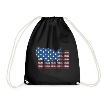 American FLAG VIRGINIA city - Patriotic Gift - Drawstring Bag - black - Front