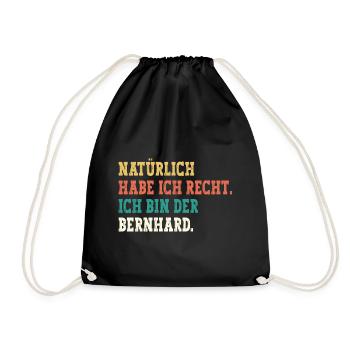 Bernhard Lustiger Spruch Vorname Name Bernhard - Turnbeutel - Schwarz - Vorne