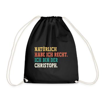 Christoph Lustiger Spruch Vorname Name Christoph - Turnbeutel - Schwarz - Vorne