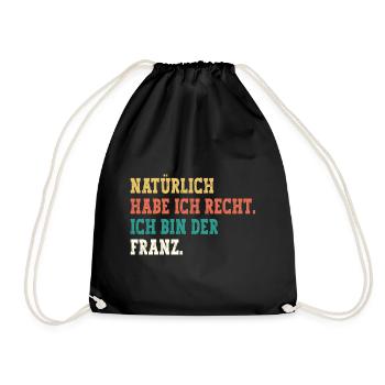 Franz Lustiger Spruch Vorname Name Franz - Turnbeutel - Schwarz - Vorne