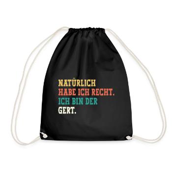 Gert Lustiger Spruch Vorname Name Gert - Turnbeutel - Schwarz - Vorne