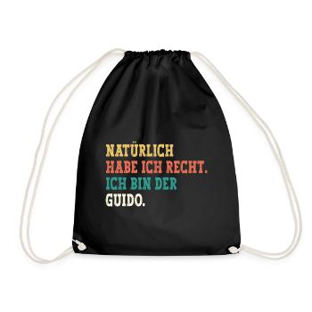 Guido Lustiger Spruch Vorname Name Guido - Turnbeutel - Schwarz - Vorne