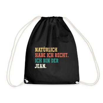 Jean Lustiger Spruch Vorname Name Jean - Turnbeutel - Schwarz - Vorne