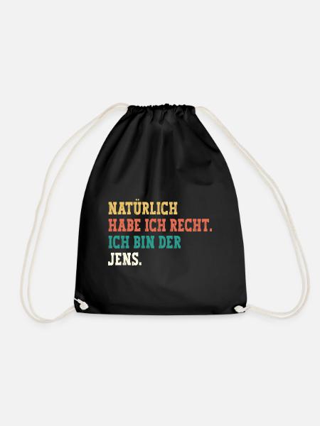 Jens Lustiger Spruch Vorname Name Jens - Turnbeutel - Schwarz