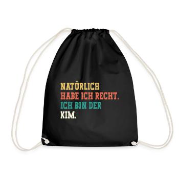 Kim Lustiger Spruch Vorname Name Kim - Turnbeutel - Schwarz - Vorne