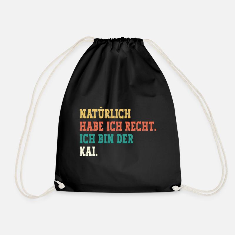 Kai Lustiger Spruch Vorname Name Kai - Turnbeutel - Schwarz