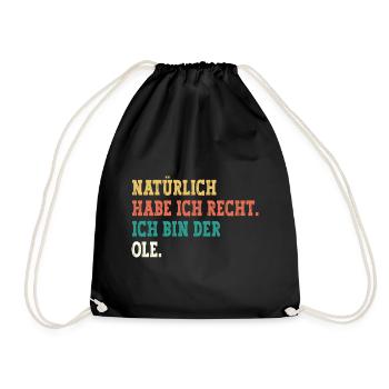 Ole Lustiger Spruch Vorname Name Ole - Turnbeutel - Schwarz - Vorne