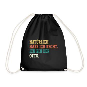 Otto Lustiger Spruch Vorname Name Otto - Turnbeutel - Schwarz - Vorne