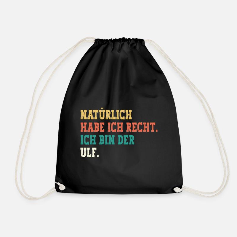Ulf Lustiger Spruch Vorname Name Ulf - Turnbeutel - Schwarz