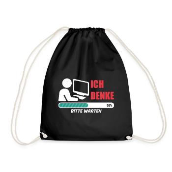Informatiker ich denke Nerd coding Admin Geek IT - Turnbeutel - Schwarz - Vorne