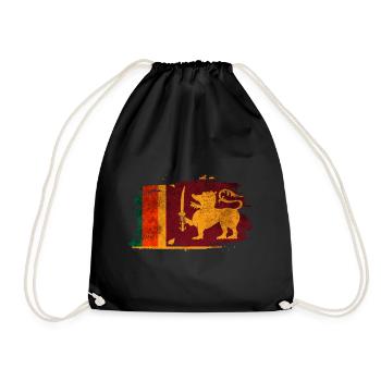 Sri Lanka Flag - Drawstring Bag - black - Front
