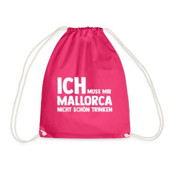 Party Urlaub Mallorca - Turnbeutel - Fuchsia - Vorne