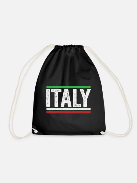 Italy - Italian Italian - Drawstring Bag - black