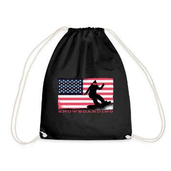 Snowboard Snowboarding Snowboarding Snowboard Holiday - Drawstring Bag - black - Front