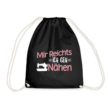 Mir reichts ich geh Nähen - Turnbeutel - Schwarz - Vorne