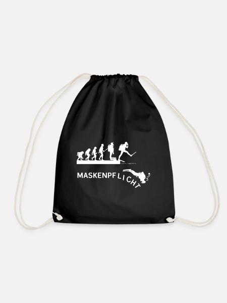 Evolution Taucher Maskenpflicht - Turnbeutel - Schwarz