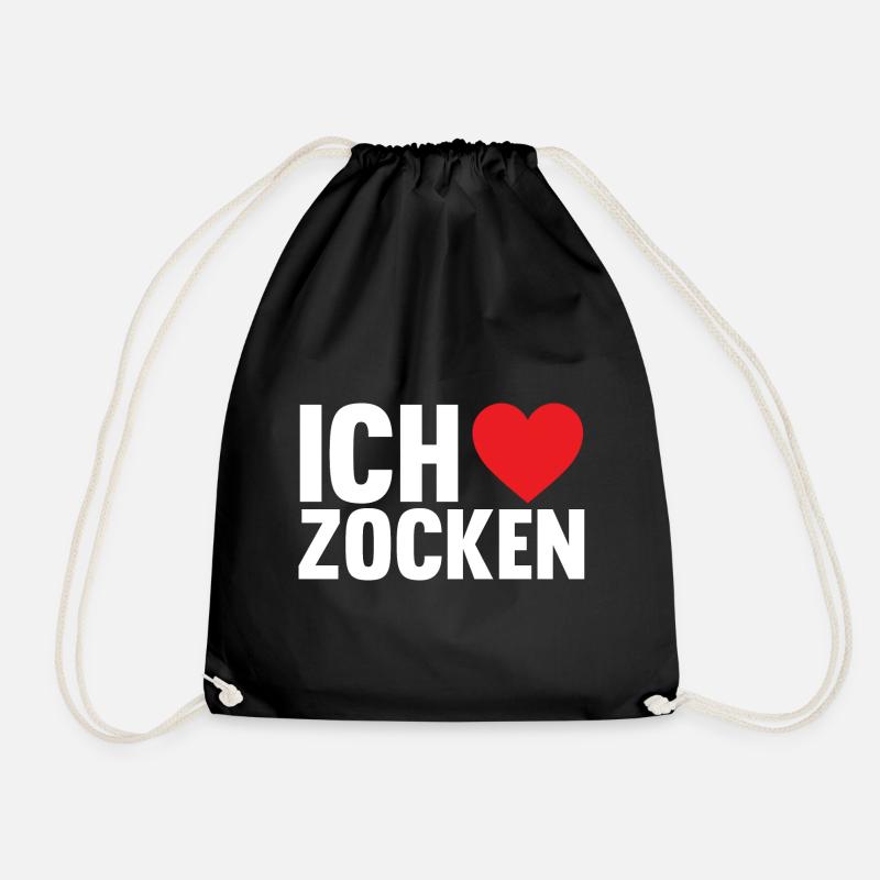 Zocker Zocken Gamer - Turnbeutel - Schwarz