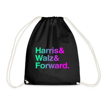 Kamala Harris & Tim Walz 2024 Chemise de soutien - Sac de sport léger - noir - Devant