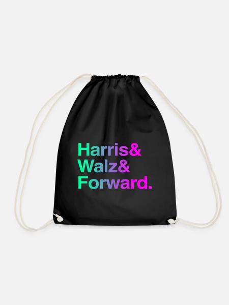 Kamala Harris & Tim Walz 2024 Support Shirt - Turnbeutel - Schwarz
