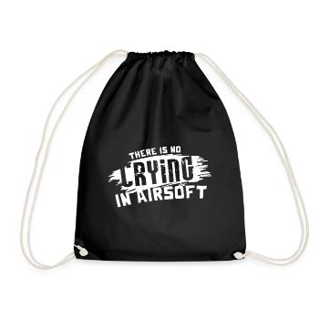There Is No Crying in Airsoft - Drawstring Bag - black - Front