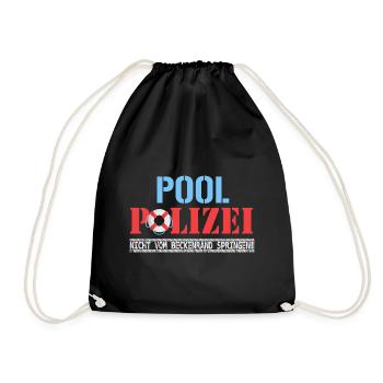 Bademeister Schwimmen Freibad Schwimmbad Geschenk - Turnbeutel - Schwarz - Vorne