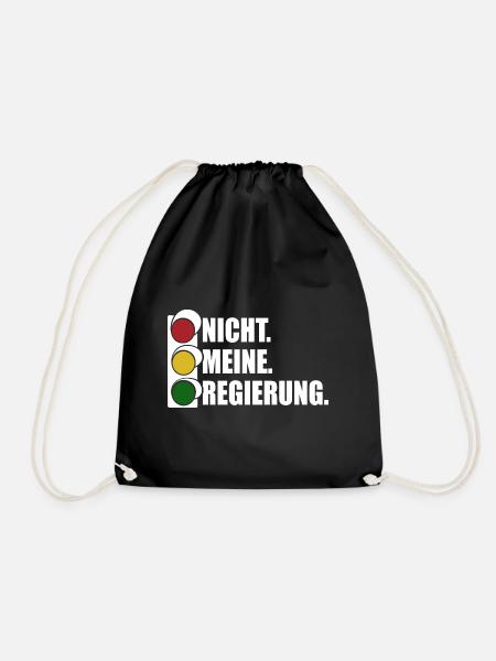 Ampel - Nicht meine Regierung - Spruch - Turnbeutel - Schwarz