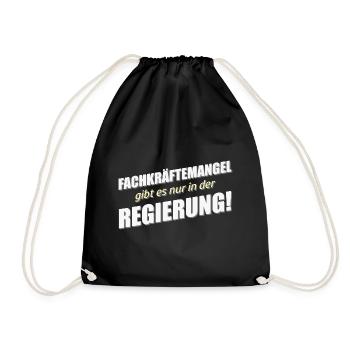 Fachkräftemangel in der Regierung - Turnbeutel - Schwarz - Vorne