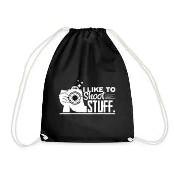 Photographer I Like To Shoot Stuff - Drawstring Bag - black - Front