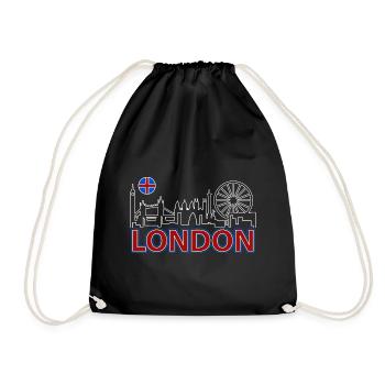 London Skyline Funny London Gifts - Drawstring Bag - black - Front