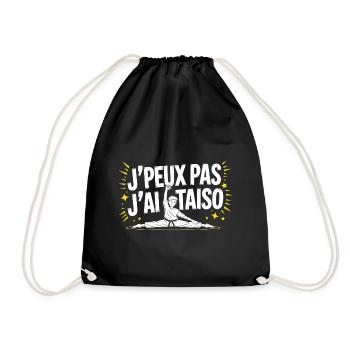 J’peux pas, j’ai Taïso… et j’suis déjà en kimono ! - Sac de sport léger - noir - Devant