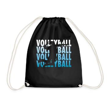 Volleyball Volleyballer Geschenkidee - Turnbeutel - Schwarz - Vorne