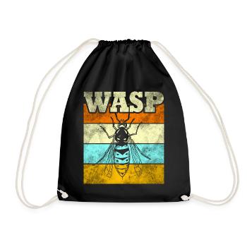 wasp - Drawstring Bag - black - Front