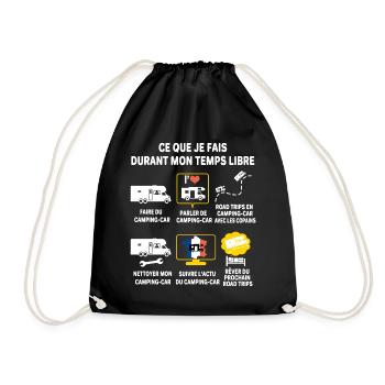Camping car passion camping-car Humour cariste - Sac de sport léger - noir - Devant