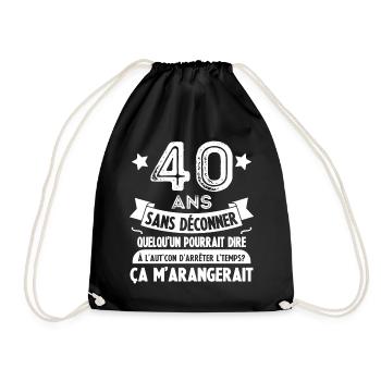 40 Ans Sans Déconner Cadeau 40 Ans Anniversaire - Sac de sport léger - noir - Devant