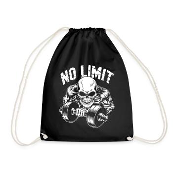 Entraînement de musculation du crâne et No Limit - Sac de sport léger - noir - Devant