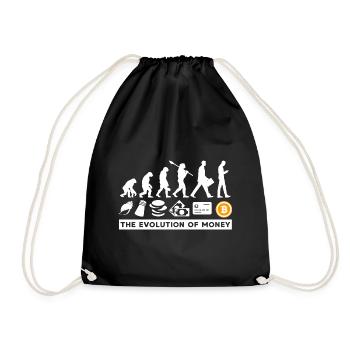 Bitcoin Crypto BTC The Evolution Of Money - Turnbeutel - Schwarz - Vorne