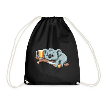 Lustiger Koala trinkt Bier - Turnbeutel - Schwarz - Vorne